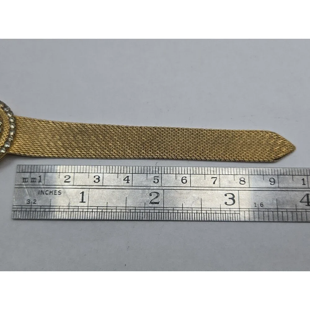 Womens Vintage Monarch Manual Wind Swiss Made Gold Tone Rhinestone Watch Runs